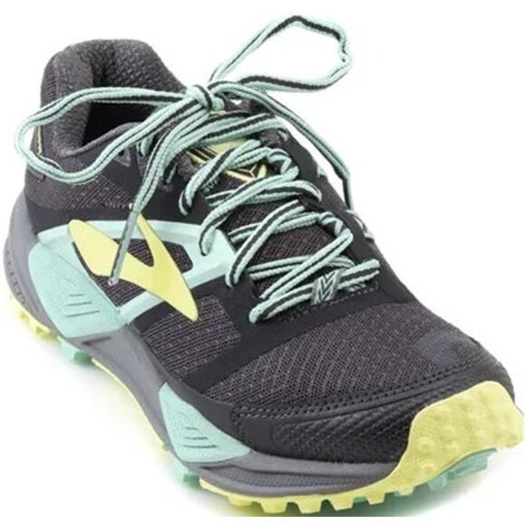 Brooks Cascadia 12 Running Shoes Lace Up Breathable Mesh Yellow Black 8 - Picture 1 of 9